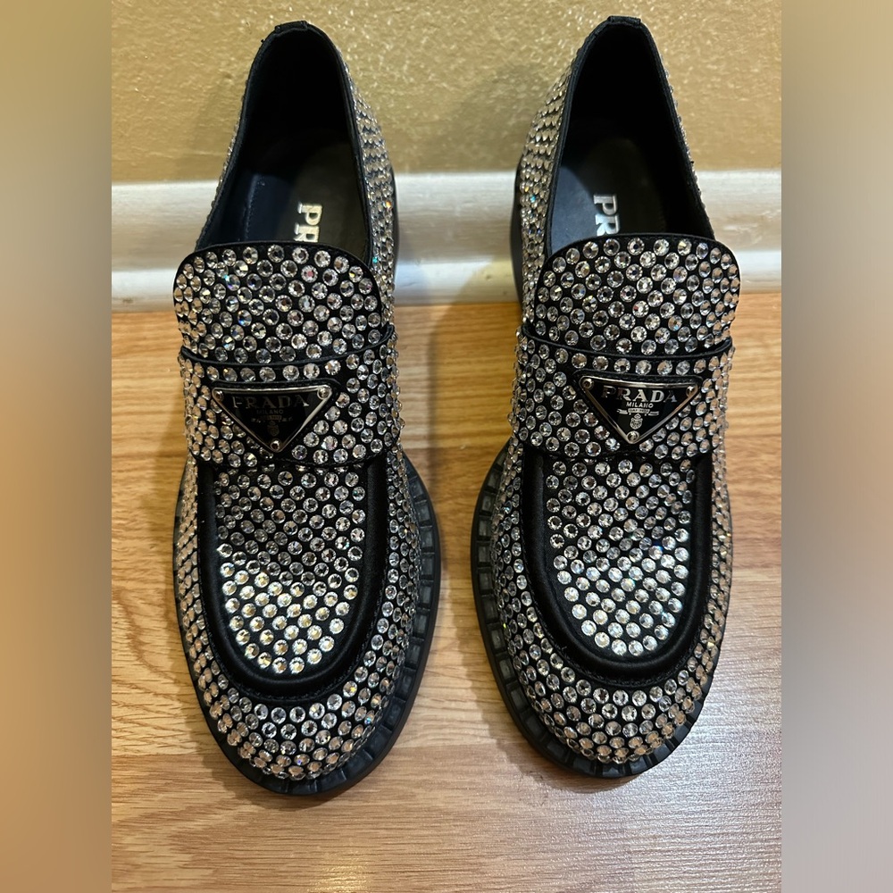 PRADA Crystal Loafers (Women’s) - Size 10 - Pre-owned - Pristine Condition